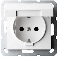 Дизайнерская розетка с заземлением и крышкой, 85505W, белый, Wedder