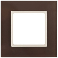 Дизайнерская рамка 1 местная, мокко, Б0034485 Эра, серия Elegance