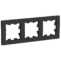 Дизайнерская рамка 3 местная, карбон, ATN001003 Schneider Electric, серия Atlas Design