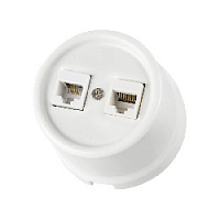 Розетка RJ11 телефонная + RJ45 компьютерная, белый, SQ1820-0052 TDM ELECTRIC, серия Болонь