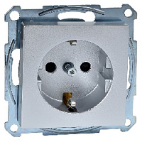 Механизм розетки с заземлением и шторками, алюминий, MTN2300-0460 Schneider Electric, серия Merten System M