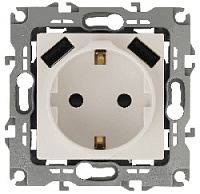 Дизайнерская розетка с заземлением + 2хUSB, слоновая кость, Б0047868 Эра, серия Elegance