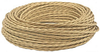 Ретро кабель витой электрический (50м) 2*1.5, бронзовый шелк, серия Twist, Interior Electric