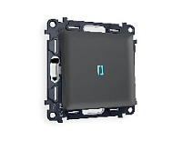 Комплект механизма 1-кл проходного выключателя с подсветкой 10000K голубой свет, графит мягкое касание, MA902040 Ambrella Volt, одноклавишный