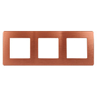 Дизайнерская рамка 3 местная, Сатин, медь, Б0052527 Эра, серия 12