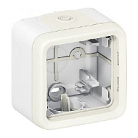 Подъемная коробка для наружного монтажа 1 местная, белый, 069689 Legrand, серия Plexo