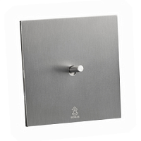 Дизайнерский выключатель Aura Никель браш, BAN1KXTC Bonze одноклавишный перекрестный