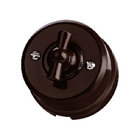 Ретро выключатель, коричневый, SQ1820-1406 TDM ELECTRIC, двухклавишный, серия Виви