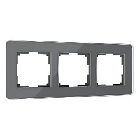 Дизайнерская рамка 3 местная, графит, стекло, W0032440 Werkel