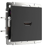Дизайнерская розетка HDMI, черный матовый, W1186008 Werkel