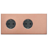 Дизайнерская двойная розетка с заземлением, медь, R-04-rsx-rsx-M-PN Plug, серия Rare