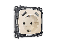 Комплект механизма электрической розетки 2USB A+A 18W (быстрая зарядка) с/з, бежевый глянец, MO309010 Ambrella Volt