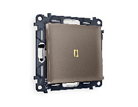 Комплект механизма 1-кл проходного выключателя с подсветкой 3200K мягкий теплый свет, темная бронза матовый, MA632030 Ambrella Volt, одноклавишный