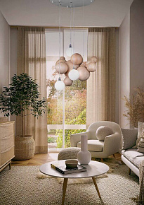 Подвесной светильник с декоративными деревянными шарами, бренд LOFT IT