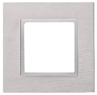 Дизайнерская рамка 1 местная, алюминий, металл, Б0034541 Эра, серия Elegance