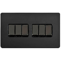 Ретро выключатель Ultimate II Дерзкий шелк, G256-2-146-BN T&J Electric шестиклавишный проходной