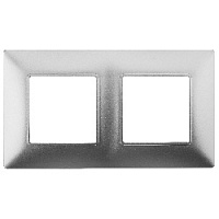 Дизайнерская рамка 2 местная, алюминий, Б0034389 Эра, серия Elegance