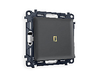 Комплект механизма 1-кл выключателя с подсветкой 3200K мягкий теплый свет, графит мягкое касание, MA902010 Ambrella Volt, одноклавишный