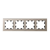 Дизайнерская рамка 4 местная, шампань, стекло, ATN320504 Schneider Electric, серия Atlas Design Nature