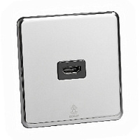 Дизайнерская розетка HDMI Mira Зеркальный хром, BMСHD Bonze