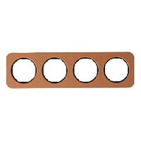 Дизайнерская рамка 4 местная, кожа/черный, 10142364 Berker, серия R.1