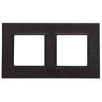 Дизайнерская рамка 2 местная, черный, металл, Б0034549 Эра, серия Elegance