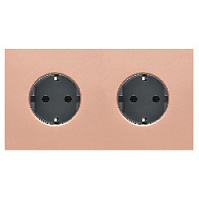 Дизайнерская двойная розетка с заземлением, медь, H-04-rsx-rsx-M-PN Plug, серия Holt