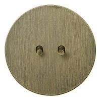 Дизайнерский выключатель проходной круглый, переключатель - цилиндр, EU030103B02 Salvador, двухклавишный