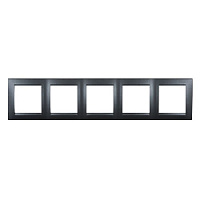Дизайнерская рамка 5 местная, графит, 1500650-038 Simon, серия 15