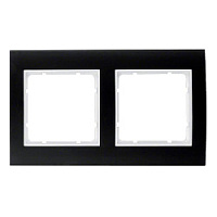 Дизайнерская рамка 2 местная, черный/полярная белизна, алюминий, 10123025 Berker, серия B.3