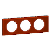 Дизайнерская рамка 3 местная, смальта кармин, стекло, 069473 Legrand, серия Celiane