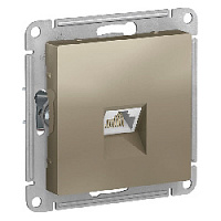 Дизайнерская розетка компьютерная RJ-45 кат. 6, шампань, ATN000586 Schneider Electric, серия Atlas Design