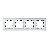 Дизайнерская рамка 4 местная, белый, стекло, ATN320104 Schneider Electric, серия Atlas Design Nature