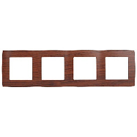 Дизайнерская рамка 4 местная, вишня, Б0014778 Эра, серия 12