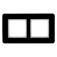 Дизайнерская рамка 2 местная, черный, стекло, 10126076 Berker, серия Q.7