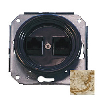 Ретро розетка интернет, мрамор, B01-06 Retrika, серия Colony