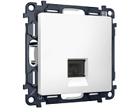 Комплект механизма компьютерной розетки RJ-45 экранированной с автоматической защитной шторкой, белый матовый, MA132005 Ambrella Volt