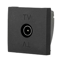 Дизайнерская розетка TV, черный бархат, 852108 LK Studio, оконечная, серия LK45