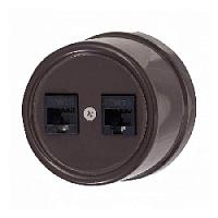 Компьютерная розетка двойная коричневая B1-302-22 BIRONI