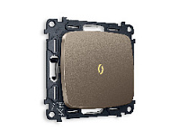 Комплект механизма 1-кл выключателя с подсветкой 3200K мягкий теплый свет, темная бронза матовый, MO632010 Ambrella Volt, одноклавишный