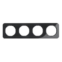 Дизайнерская рамка 4 местная, черный, глянцевый, 10142145 Berker, серия R.1