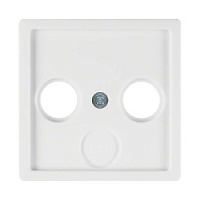 Центральная панель розетки TV, полярная белизна, с эффектом бархата, 12036089 Berker, серии Q.1/Q.3/Q.7