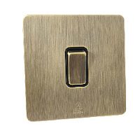 Дизайнерский выключатель Vega Бронза браш, BVBR1KB Bonze одноклавишный проходной