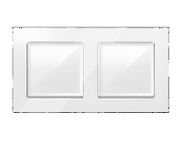 Дизайнерская рамка из натурального стекла 2 местная, белый, AF380102 Ambrella Volt