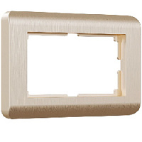 Дизайнерская рамка для двойной розетки, шампань, поликарбонат, W0082111 Werkel