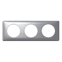 Дизайнерская рамка 3 местная, алюминий, 068923 Legrand, серия Celiane