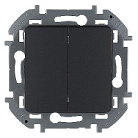 Дизайнерский выключатель, антрацит, 673623 Legrand, двухклавишный, серия Inspiria