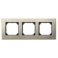 Дизайнерская рамка 3 местная, титан, металл, MTN403305 Schneider Electric, серия Merten System M-Elegance