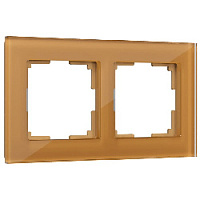 Дизайнерская рамка 2 местная, бронзовый, стекло, W0021112 Werkel