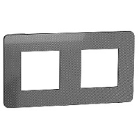 Дизайнерская рамка 2 местная, никель/антрацит, NU280453 Schneider Electric, серия Unica Studio